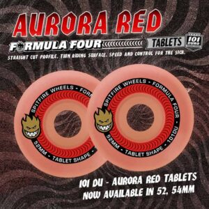 SPITFIRE WHEELS TABLETS AURORA RED 54MM F4 101A